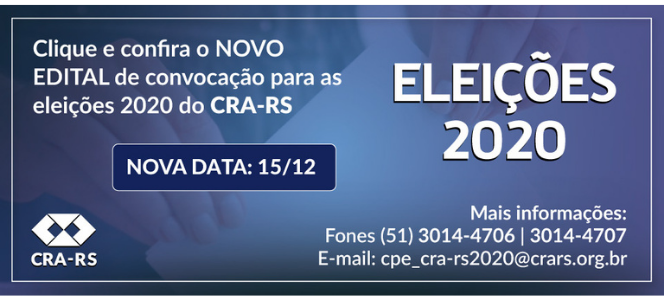 Eleições do CRA-RS são remarcadas para 15 de dezembro